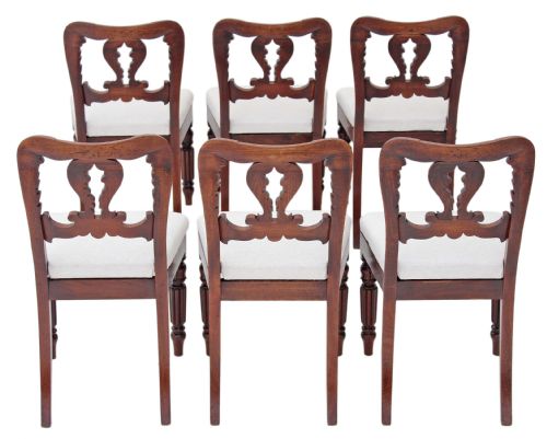 fig 1. Set of 6 William IV carved mahogany dining chairs