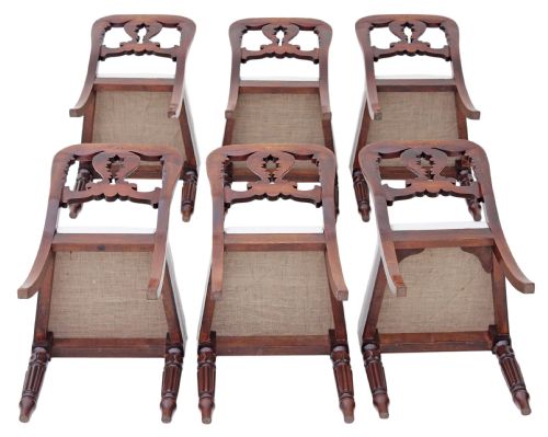 fig 2. Set of 6 William IV carved mahogany dining chairs