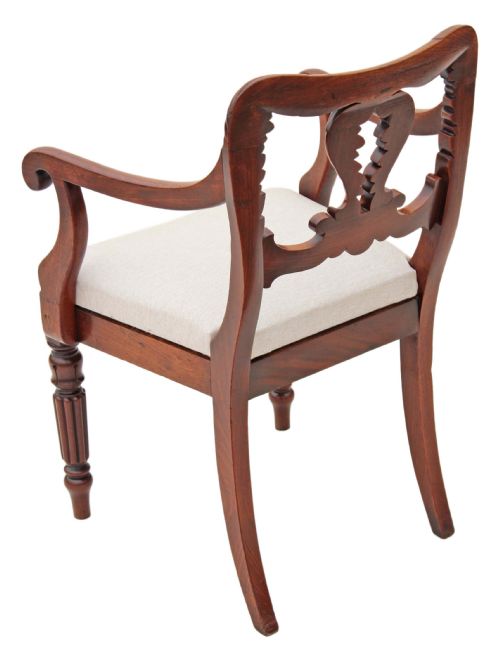 fig 2. William IV elbow desk chair carved mahogany