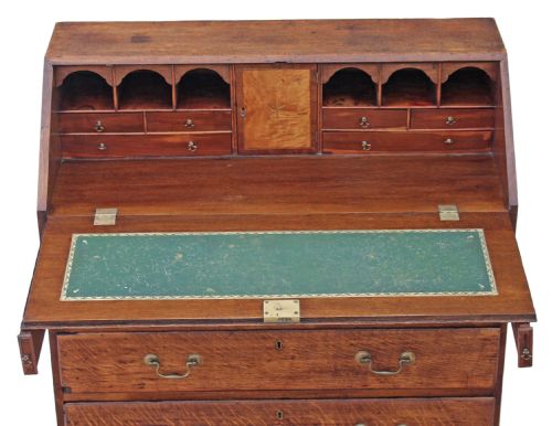 fig 1. Georgian inlaid oak bureau desk