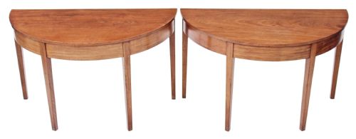 Pair of Georgian Light Mahogany Console Side Dining Tables