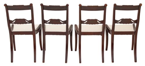 fig 1. Set of 4 Regency brass inlaid faux rosewood dining chairs