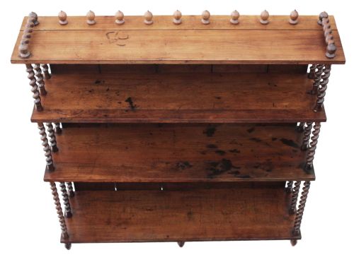 fig 1. Victorian elm and pine waterfall bookcase display shelves