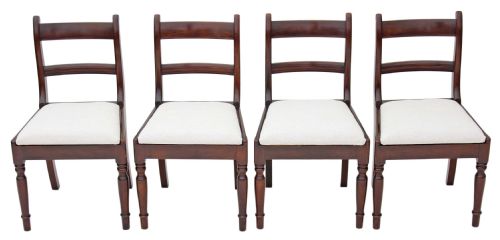 Set of 4 Victorian Mahogany Dining Chairs Bar Back