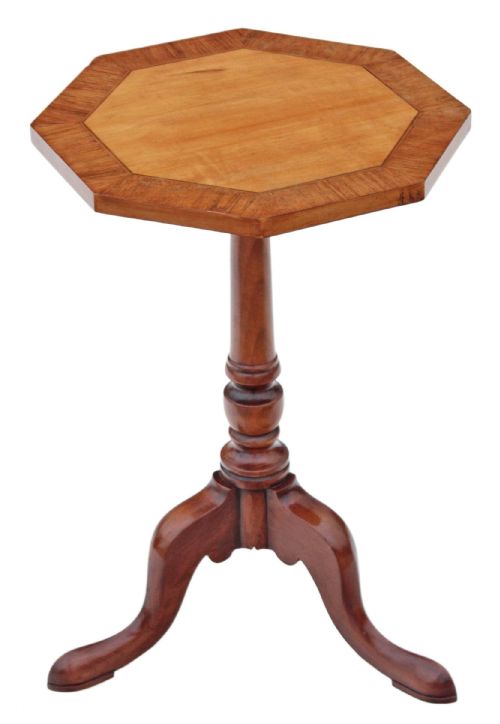 fig 1. Victorian octagonal wine side table walnut elm rosewood maple