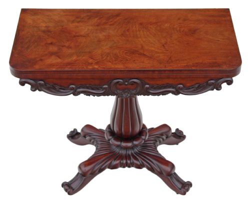 fig 2. Regency carved mahogany folding card tea table