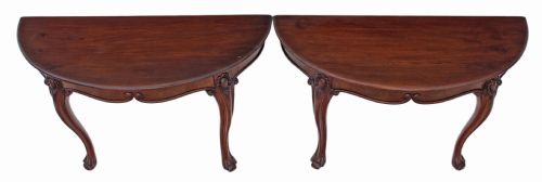 fig 1. Pair of Victorian carved mahogany console tables