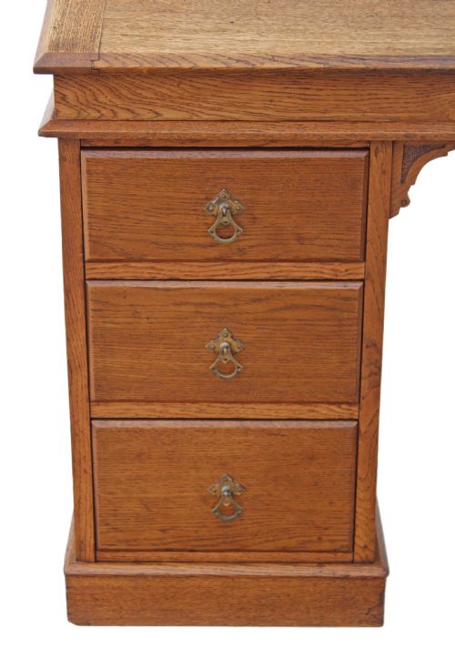 fig 1. Victorian oak twin pedestal clerks desk bureau