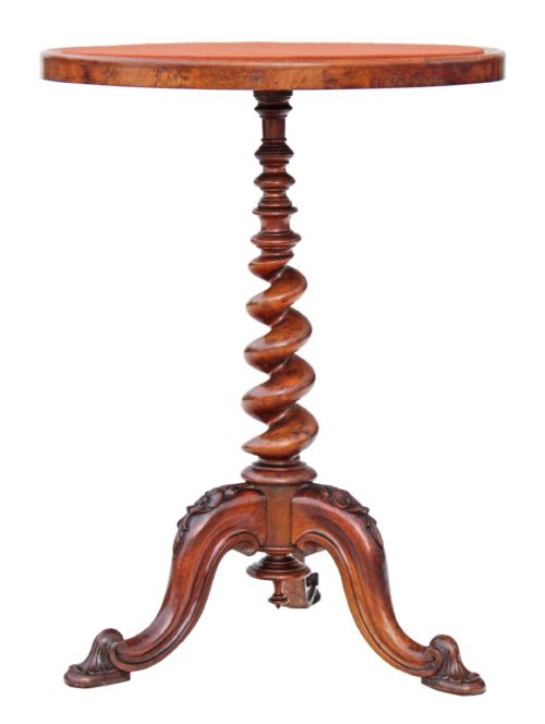 fig 1. Victorian walnut twist side occasional table