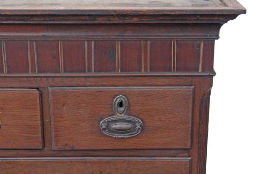 fig 1. Georgian oak country tallboy chest on chest of drawers
