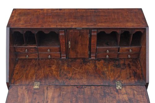 fig 1. Georgian crossbanded walnut bureau desk