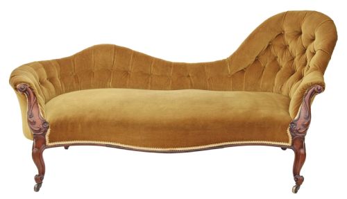 fig 1. Victorian carved rosewood chaise longue sofa