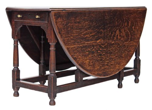 fig 1. Georgian oak gateleg drop leaf dining table