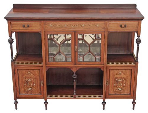 fig 1. Maple and Co. inlaid rosewood glazed display cabinet