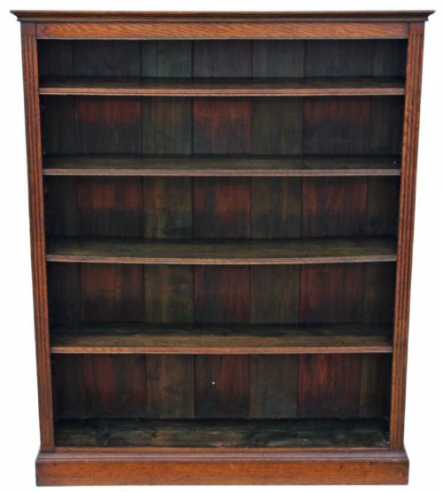 Victorian Oak Bookcase Adjustable Shelves