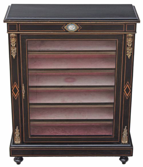 Victorian Aesthetic Glazed Pier Display Cabinet Bookcase