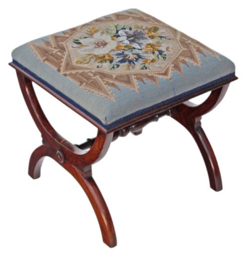 Regency Rosewood X-frame Stool Seat Foot