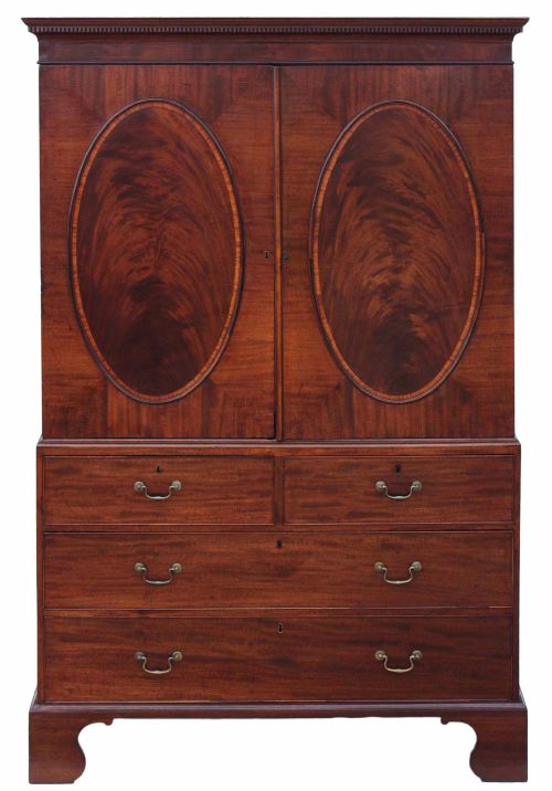 Georgian Hepplewhite Mahogany Armoire Wardrobe
