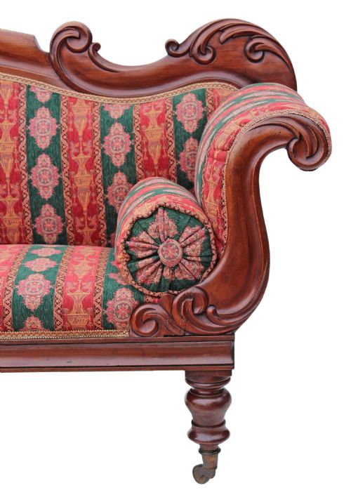 fig 2. Regency walnut scroll arm sofa chaise longue