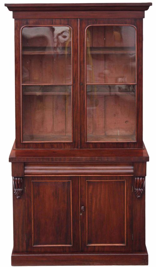 Victorian Glazed Mahogany Bookcase Display Cabinet