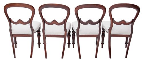 fig 1. Set of 4 Victorian balloon back mahogany dining chairs 