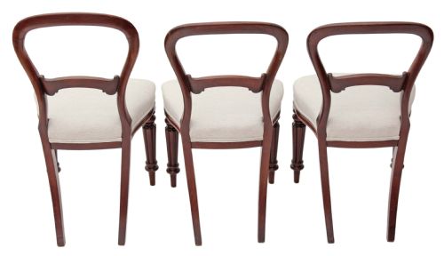 fig 1. Set of 3 Victorian mahogany balloon back dining chairs