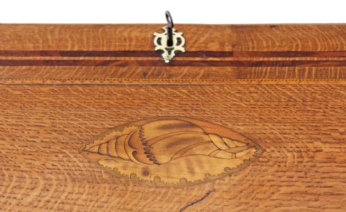 fig 2. George III inlaid crossbanded oak bureau