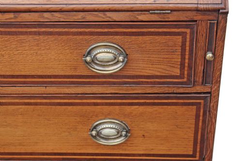 fig 3. George III inlaid crossbanded oak bureau
