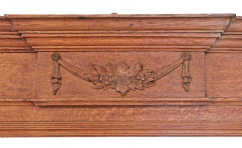 fig 2. Victorian oak wall mirror overmantle carved
