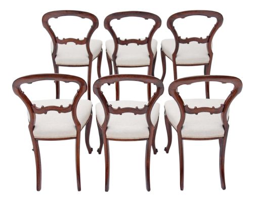 fig 1. Set of 6 Victorian rosewood balloon back dining chairs