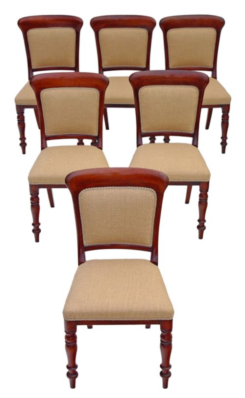 Set of 6 Victorian Mahogany Dining Chairs