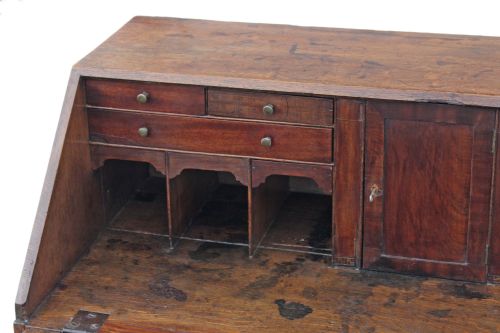 fig 2. Georgian crossbanded oak bureau desk writing table