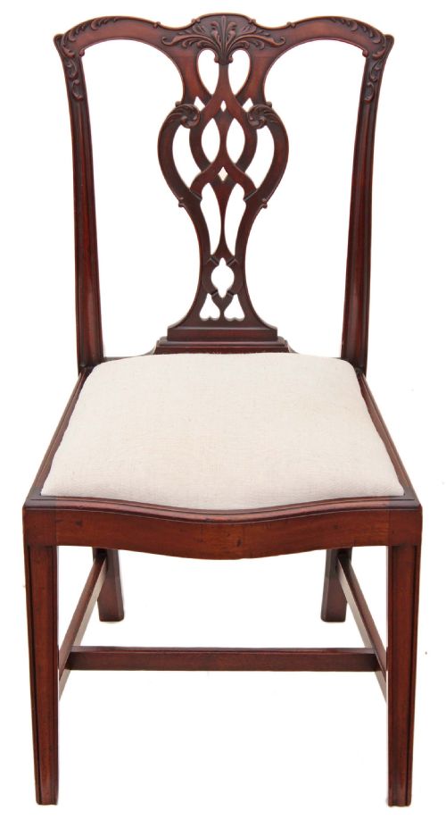 fig 2. Set of 6 Georgian Chippendale revival mahogany dining chairs