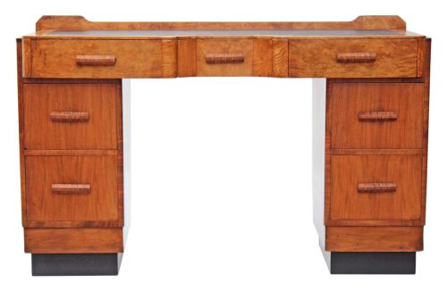 fig 1. Art Deco walnut leather twin pedestal desk