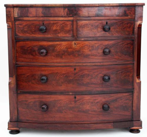 Victorian Bow Front Mahogany Chest of Drawers