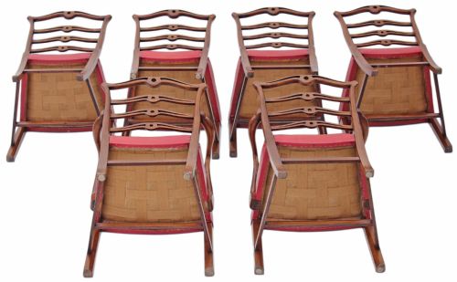 fig 2. Set of 6 Georgian revival mahogany leather dining chairs