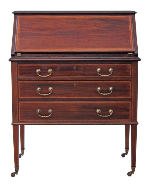 Edwardian Mahogany Maple and Co. Bureau
