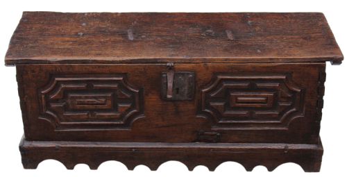 17th Century Spanish Chestnut Chest Coffer