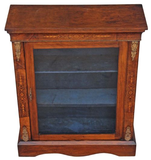 Victorian Walnut Aesthetic Glazed Pier Display Cabinet