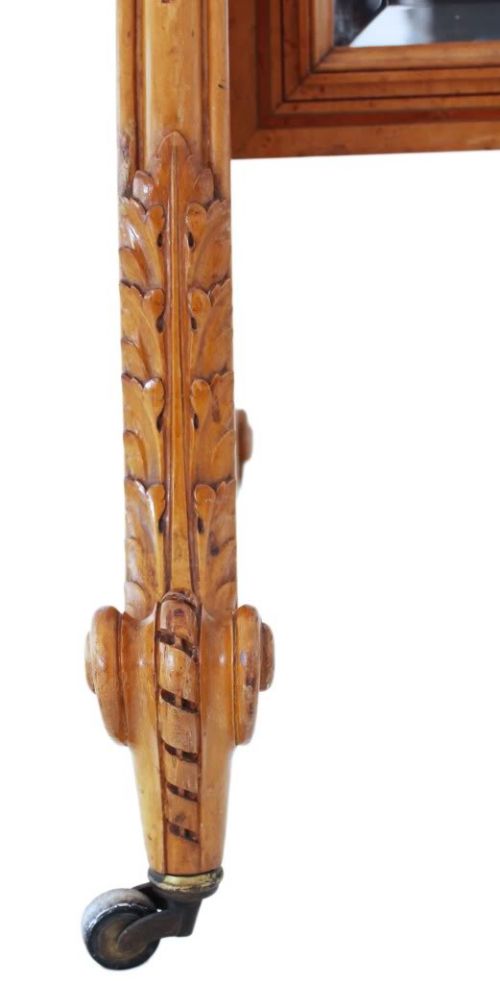 fig 1. Victorian maple and amboyna inlaid cheval mirror
