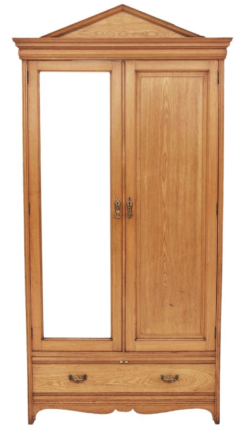 Gothic Victorian Ash Wardrobe Armoire