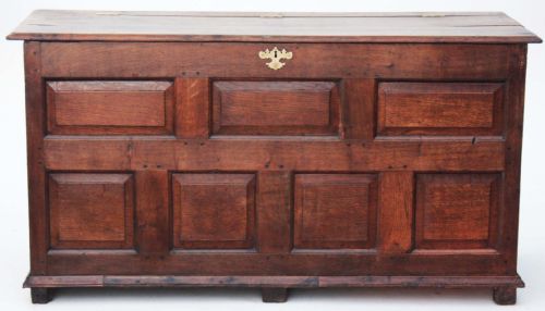 Georgian Oak Coffer Mule Chest Log Basket