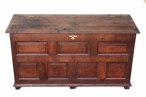 fig 1. Georgian oak coffer mule chest log basket