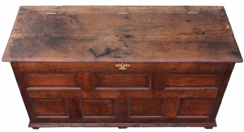 fig 2. Georgian oak coffer mule chest log basket
