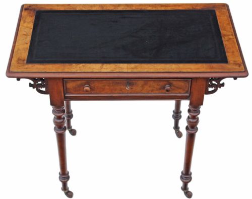 fig 1. Victorian burr walnut writing table desk