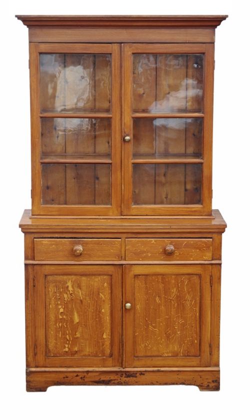 Victorian Scumble Glazed Bookcase Dresser