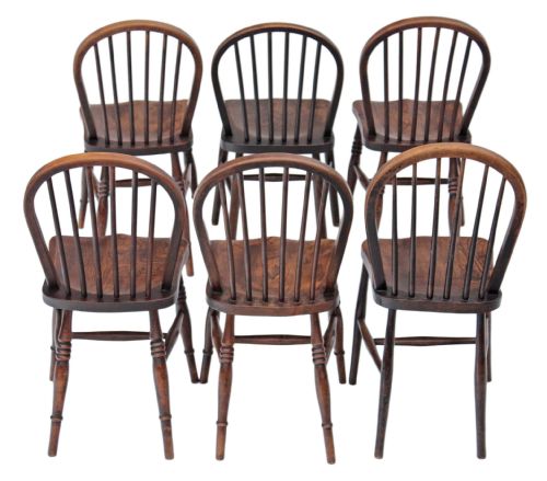 fig 1. Set of 6 spindle back ash dining chairs