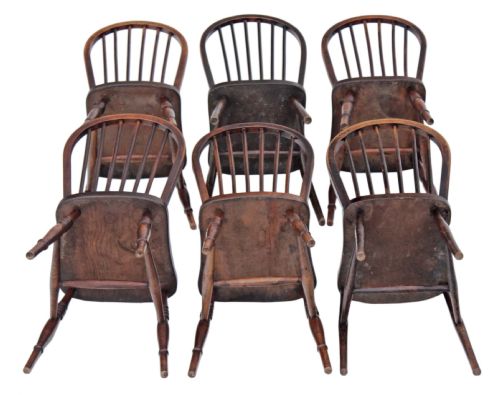 fig 2. Set of 6 spindle back ash dining chairs