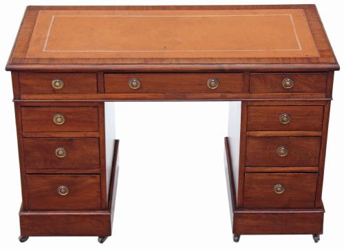 Victorian Walnut Twin Pedestal Desk