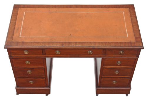 fig 1. Victorian walnut twin pedestal desk